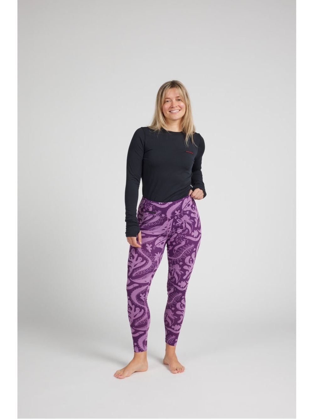 AIRBLASTER Women’s Base Layer Bottom in Purple (Blackberry Earth Life) Sz S NWT